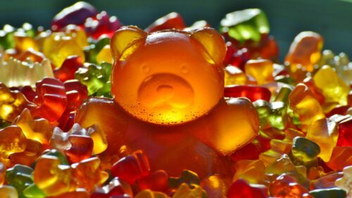 Vibrant Multicolored Gummy Bears Candy Close-up 4K Wallpaper
