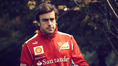 Fernando Alonso Scuderia Ferrari Racing Portrait Desktop Wallpaper