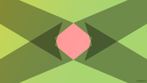 Minimalist Green and Pink Geometric Abstract Shapes Desktop Wallpaper