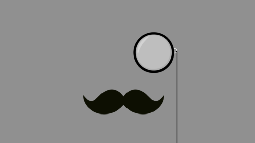Minimalist Gentleman Monocle and Mustache Illustration PC Wallpaper
