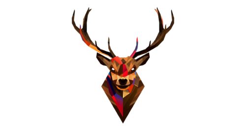 Abstract Geometric Deer Head Minimalist Digital Art PC Wallpaper