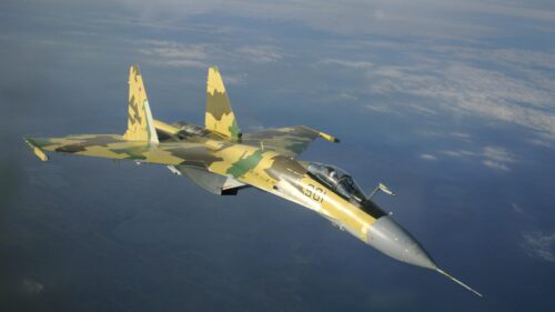 Russian Sukhoi Su-35 Flanker-E Fighter Jet In Flight 4K Wallpaper