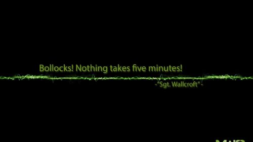 Call of Duty Sgt Wallcroft Quote Minimalist Green Audio Wave PC Wallpaper