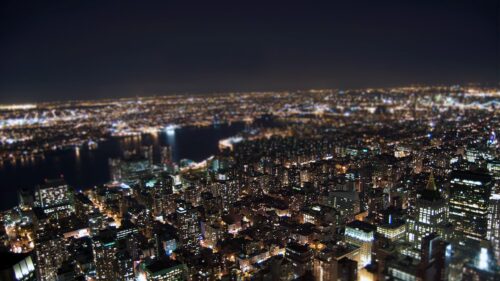 Breathtaking New York City Night Skyline Tilt Shift Desktop Wallpaper