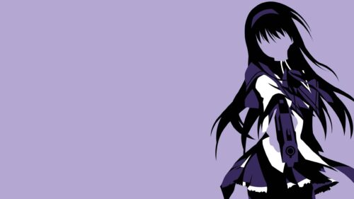 Minimalist Homura Akemi Puella Magi Madoka Magica PC Wallpaper