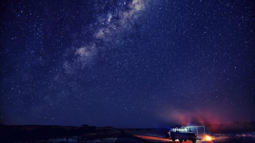 Stunning Milky Way Galaxy Night Camping Landscape 4K Wallpaper