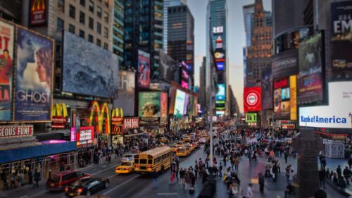 Bustling Times Square New York City Urban Tilt Shift PC Wallpaper