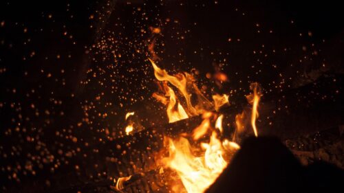 Mesmerizing Campfire Embers and Dancing Flames 4K Desktop Wallpaper