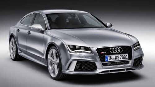 Silver Audi RS7 Sportback Studio Shot High Resolution Desktop Wallpaper
