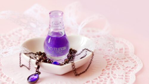 Elegant Purple Yves Rocher So Elixir Perfume Bottle Desktop Wallpaper