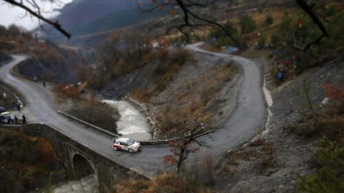 Citroen WRC Rally Car Drifting on Mountain Road PC Wallpaper