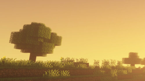 Stunning Minecraft Sunset Landscape PC Wallpaper