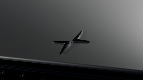 Minimalist Polestar Logo Emblem Close-up Matte Grey PC Wallpaper