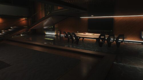 Modern Luxury Interior Meeting Room Dark Aesthetic 4K PC Wallpaper