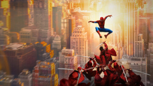 Spider-Man Facing The Hand Ninjas Cinematic Action PC Wallpaper