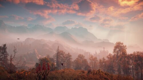 Misty Mountain Sunset Landscape Scenery Desktop Wallpaper