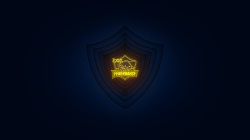 Fenerbahce 1907 Neon Shield Minimalist Dark PC Wallpaper