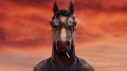 Bojack Horseman Aesthetic Sunset Portrait Desktop Wallpaper