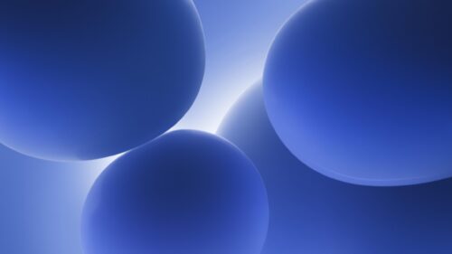 Minimalist Abstract Blue Spheres 4K Desktop Wallpaper