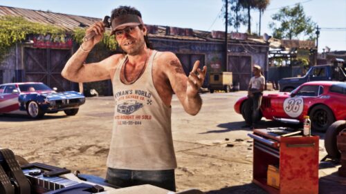 Mechanic at Auto Salvage Yard Video Game Character 4K Wallpaper