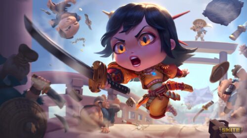 Chibi Izanami Smite Battleground of the Gods 4K Desktop Wallpaper