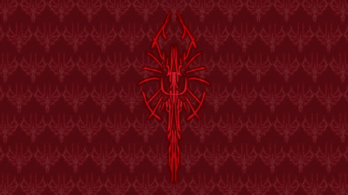 Minimalist Dark Red Gothic Pattern PC Wallpaper