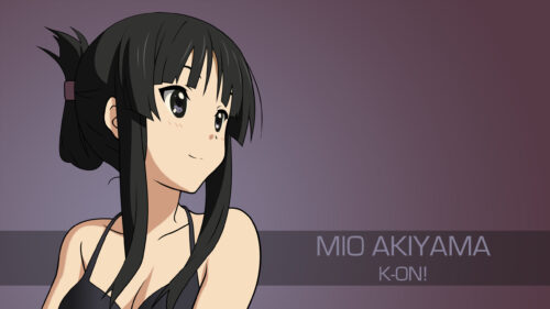 Mio Akiyama From K-On Anime Minimalist Portrait Desktop Wallpaper