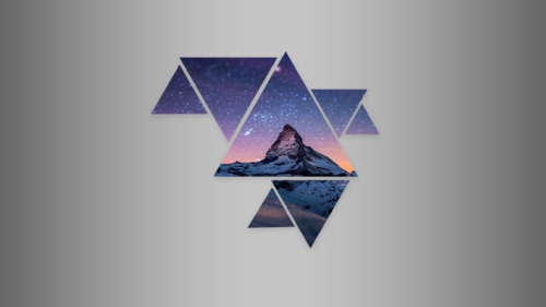 Minimalist Geometric Matterhorn Mountain Galaxy Night Sky PC Wallpaper