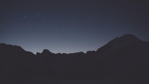 Minimalist Night Sky Over Mountain Silhouette 4K PC Wallpaper