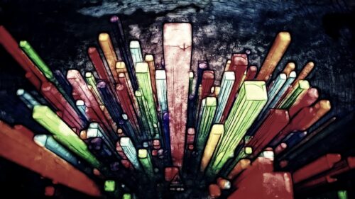 Abstract Colorful Crystal Cityscape Perspective 4K Wallpaper