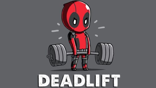 Cute Chibi Deadpool Deadlift Fitness Illustration 4K PC Wallpaper