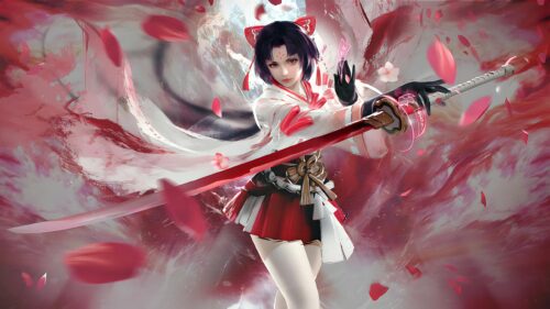 Stunning Anime Warrior Girl with Katana and Sakura Petals 4K PC Wallpaper