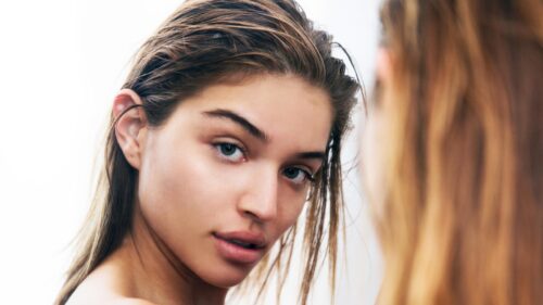 Beautiful Young Woman with Wet Hair Natural Portrait Desktop Wallpaper