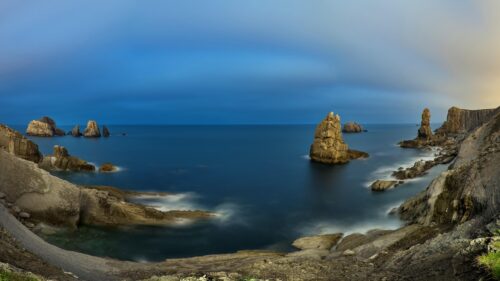 Stunning Panoramic Coastal Cliffs at Twilight PC Wallpaper