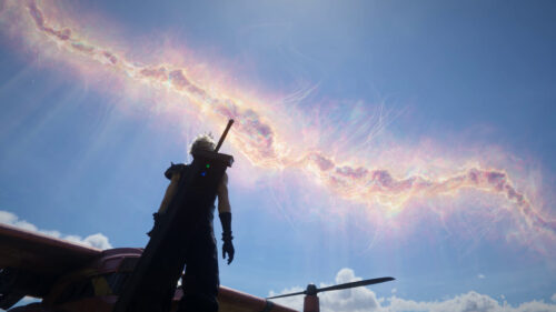 Cloud Strife Final Fantasy VII Rebirth Sky Cinematic PC Wallpaper