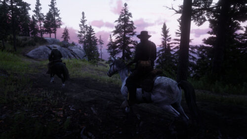 Arthur Morgan and Cowboy Riding Horses in Red Dead Redemption 2 4K Wallpaper