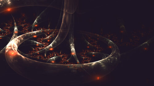 Abstract Glowing Organic Fractal Structures Dark 4K Wallpaper