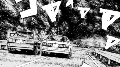 Initial D Racing Manga Style Desktop Wallpaper 4K