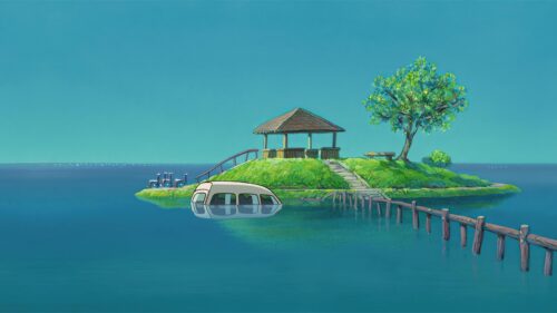 Spirited Away Train Station Island Aesthetic Anime Landscape PC Wallpaper
