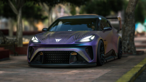Futuristic Purple Cupra Sports Car Concept Desktop Wallpaper