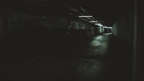 Mysterious Dark Underground Parking Garage Aesthetic PC Wallpaper