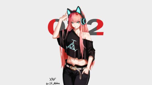 Zero Two Darling in the Franxx Cyberpunk Style PC Wallpaper