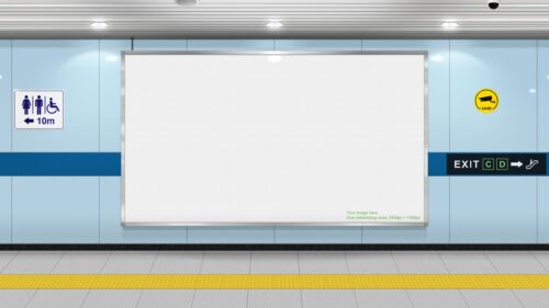 Minimalist Subway Advertising Billboard Mockup 4K Wallpaper