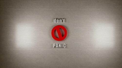 Dont Panic Minimalist Typography 4K Desktop Wallpaper