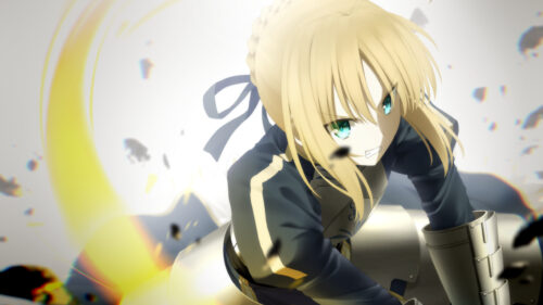 Saber Artoria Pendragon Fierce Combat Anime 4K PC Wallpaper