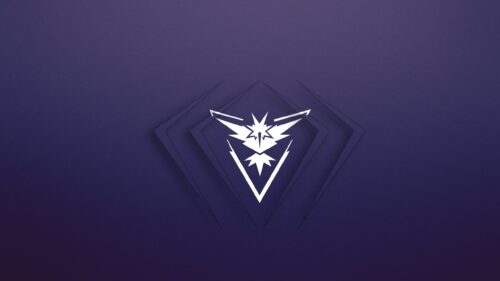 Minimalist Pokemon GO Team Mystic Emblem Dark Purple PC Wallpaper