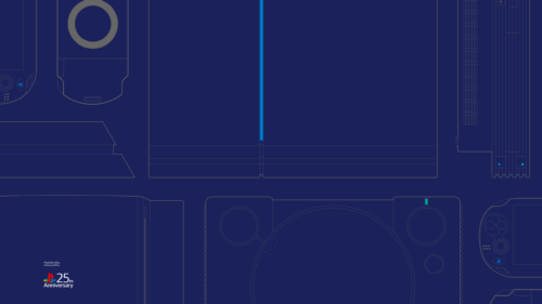 PlayStation 25th Anniversary Minimalist Console Outline Desktop Wallpaper