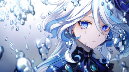 Furina Genshin Impact Crying Anime Girl Aesthetic PC Wallpaper