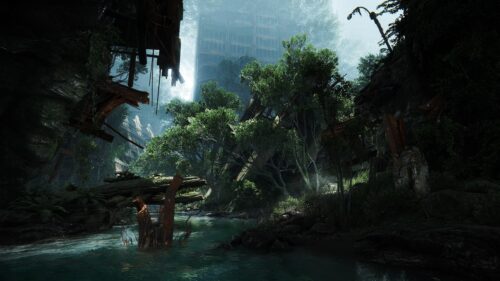 Post Apocalyptic Ruined City Overgrown with Nature 4K Wallpaper