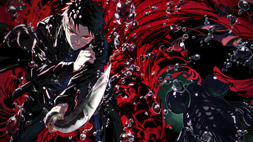 Kagurabachi Chihiro Rokuhira Red and Black Aesthetic 4K PC Wallpaper